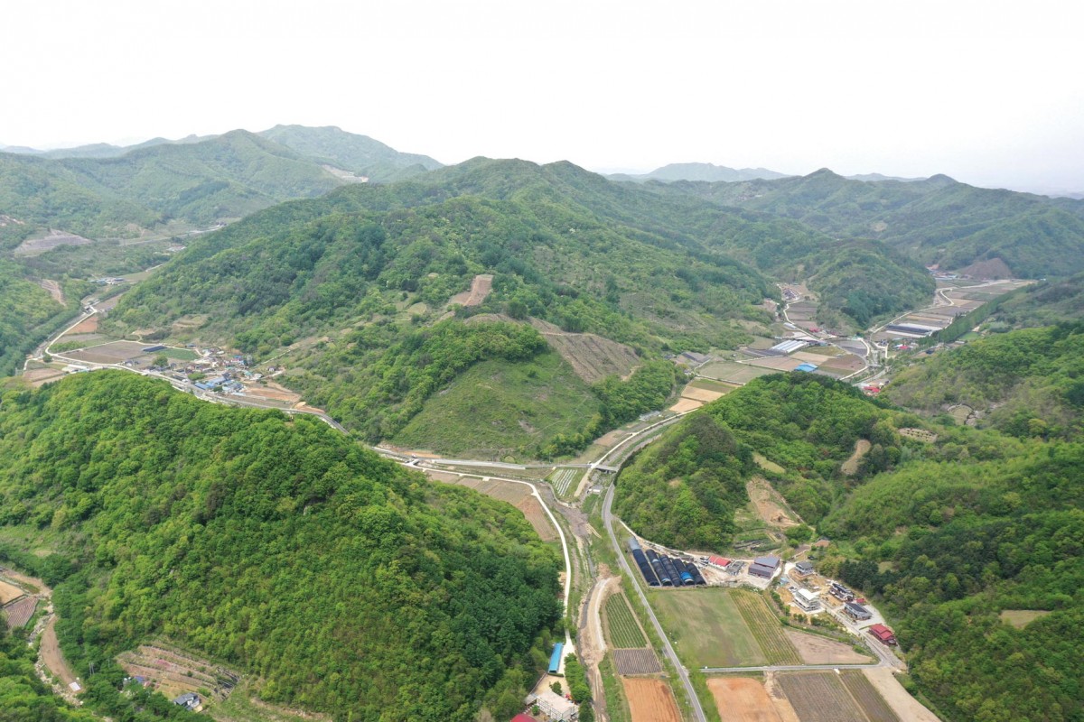 남동쪽 상공에서 본 세동리 일대