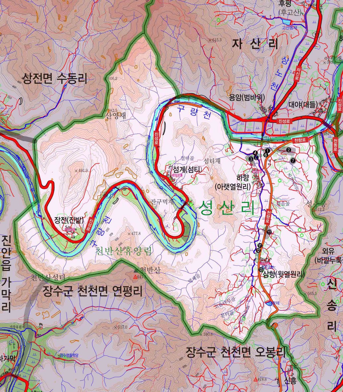 성산리 지도