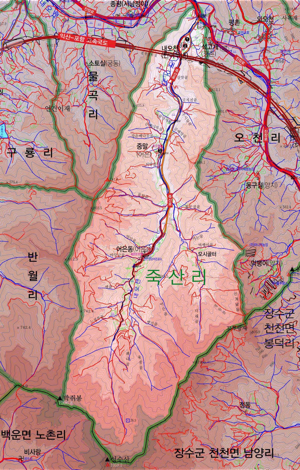 죽산리 지도